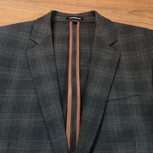 Express - Gray Plaid Suit Jacket